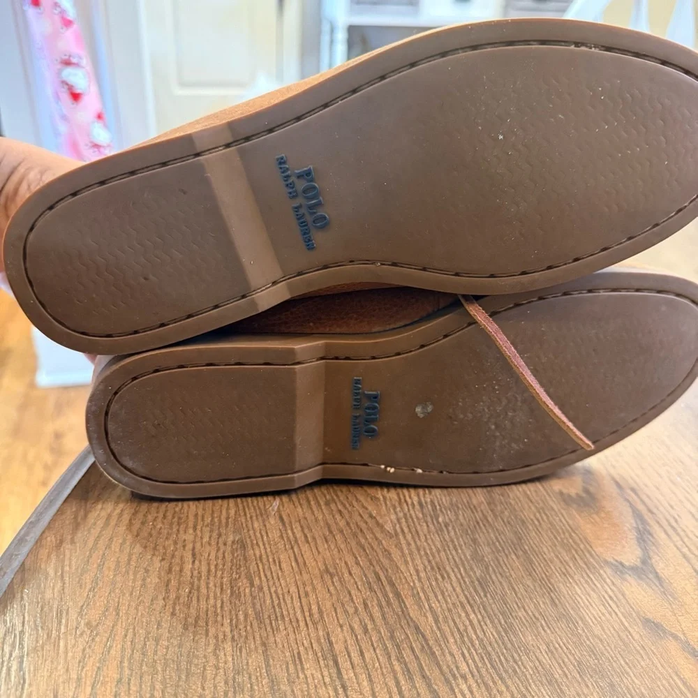 Polo by Ralph Lauren Men’s Bienne tumbled leather boat shoes. Mens size 9